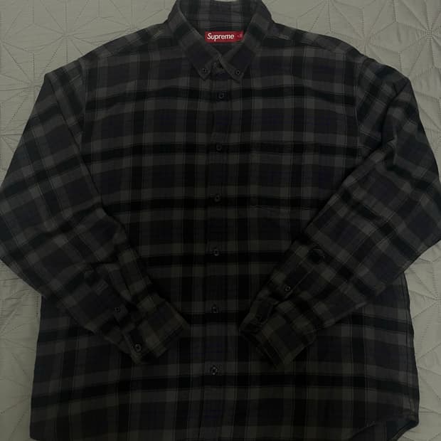 슈프림 플란넬셔츠 블랙 24SS L사이즈