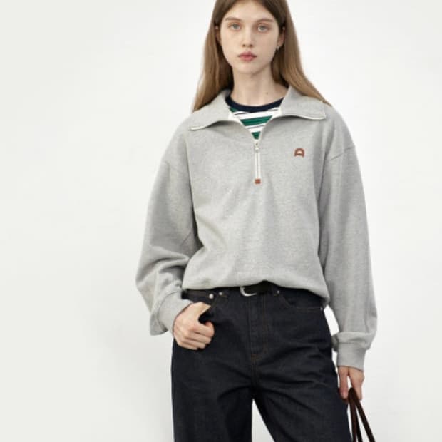 던스트 하프 반집업 맨투맨