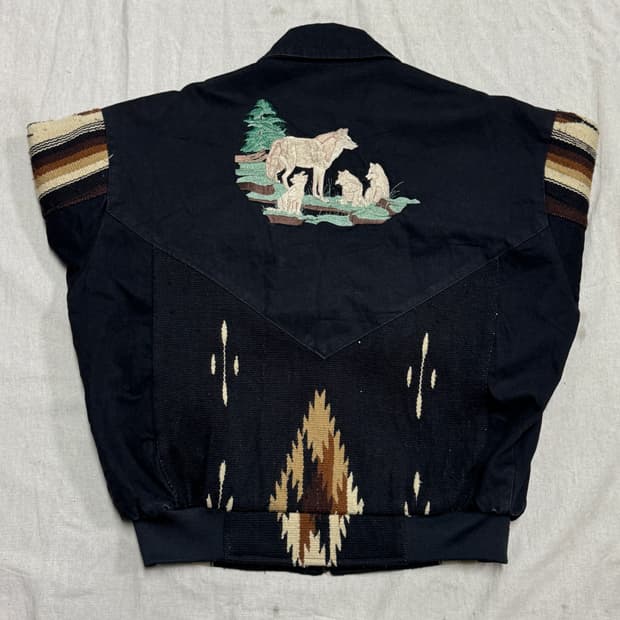 Usa 빈티지 90s 에스닉 치마요 크롭 자켓 L(105)