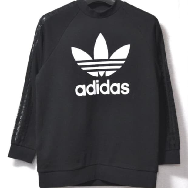 아디다스/여성레이스스웨트긴팔티셔츠(사이즈66)