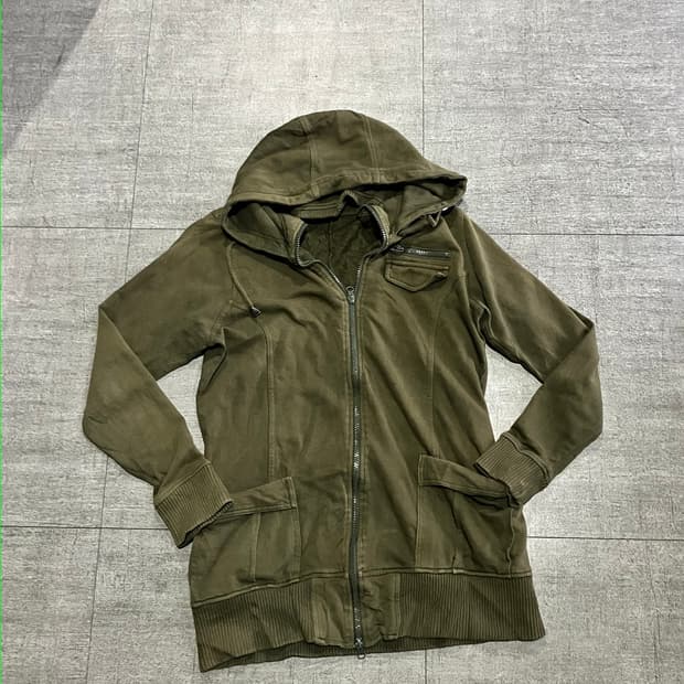 일본빈티지 핀터깔y2k 오리엔탈펑크 갸루 원포켓지퍼 사파리후드집업