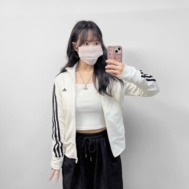 아디다스 3s 에센셜 트랙탑 져지 화이트