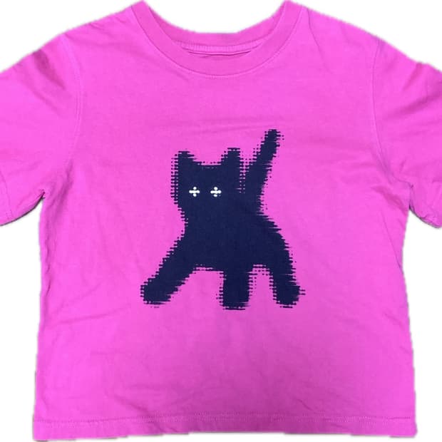 aeae 고양이 반팔 티 pink