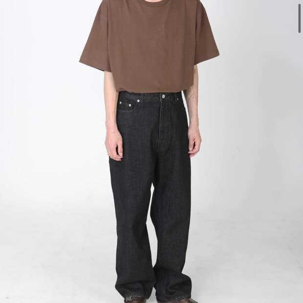 마티스 와이드 데님 팬츠 블랙워시드 (1사이즈)