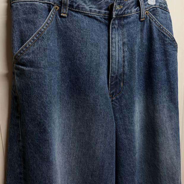 Wide Curve Jeans(Washed Blue)