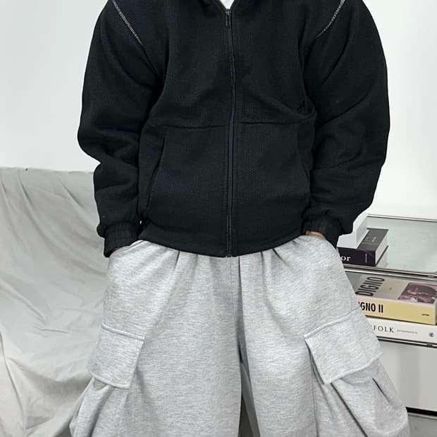 아디다스 니트 후드 집업 M