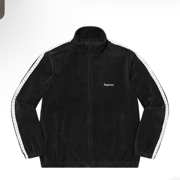 슈프림 스터드 벨루어 트랙 자켓 블랙 22FW