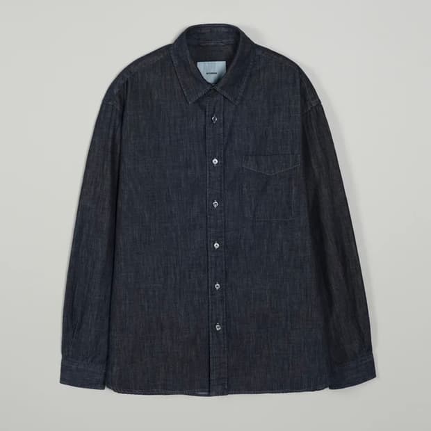 인더로우 WASHED DENIM SHIRT - BLUE BLACK