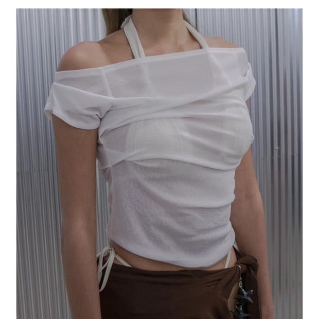lalameemee 라라미미 draping off-soulder top