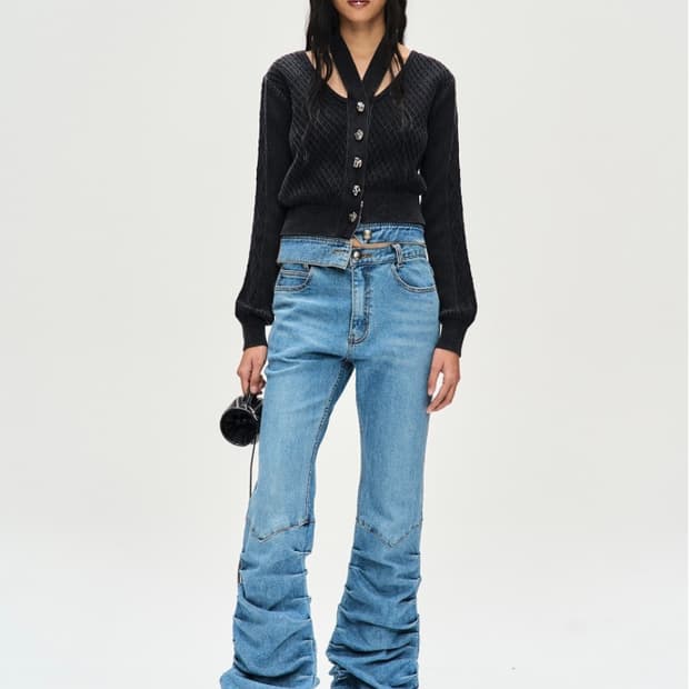 앤더슨벨 웨스턴 부츠컷 진