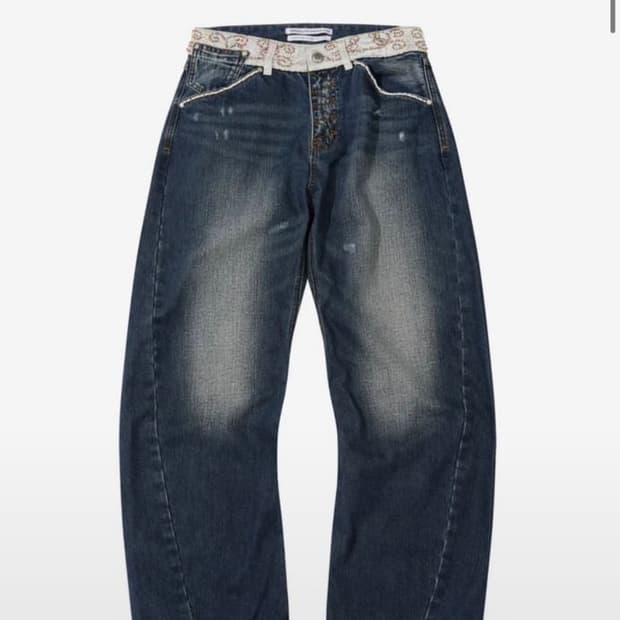 스컬프터 비즈 데님 팬츠 인디고 블루 