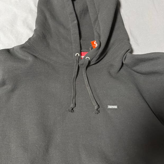 슈프림 스몰로고 후드 블랙 XL 25FW