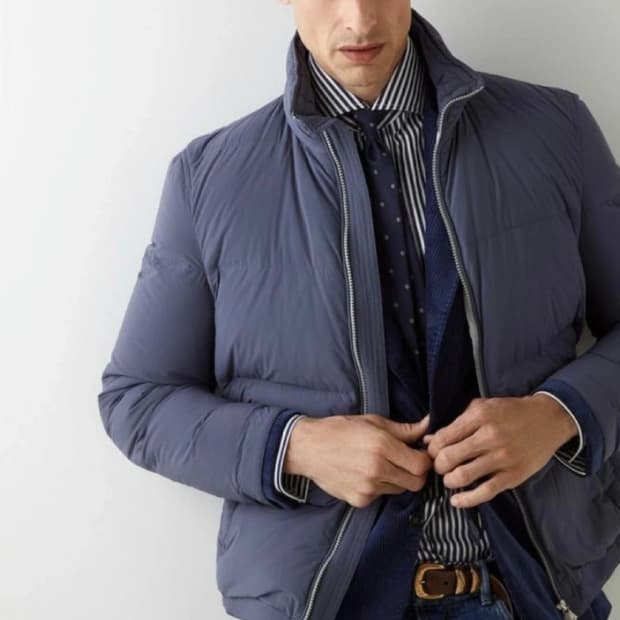 [새상품] 브루넬로 쿠치넬리 타페타 구스다운 패딩 자켓 XL