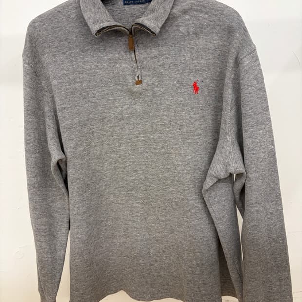 [XL] 폴로 랄프로렌 그레이 하프집업 니트