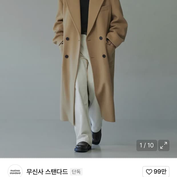 무신사 캐시미어 맥시 폴로코트 L