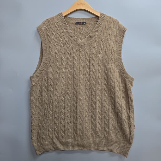 닥스(DAKS) 알파카 모 혼방 케이블 니트 베스트 110