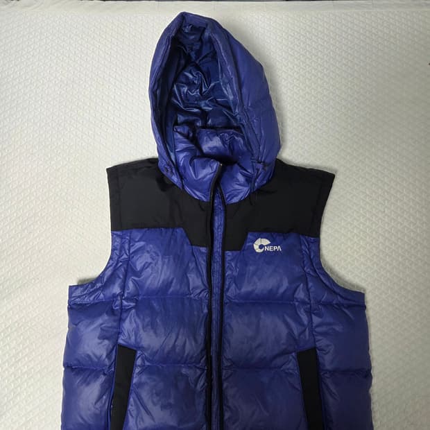 [NEPA 정품] 네파 후드 다운 패딩 조끼 (블루 배색/패딩베스트)