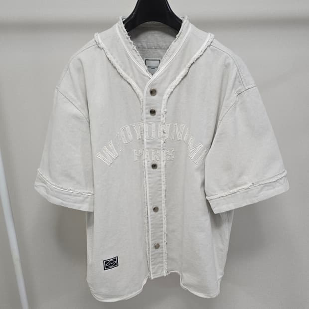 25ss 우영미 코듀로이 베이스볼 로고 반팔 셔츠 50사이즈 105 판매