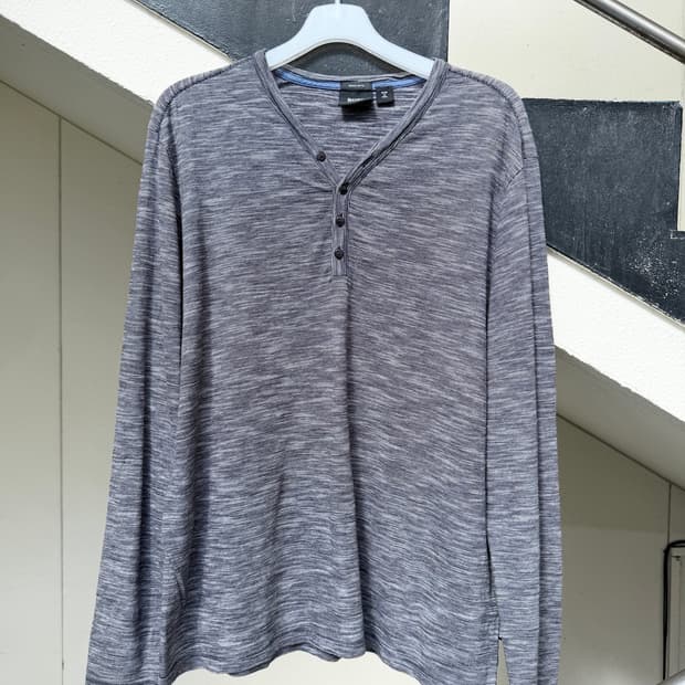 Hugo Boss henry neck slub long sleeve