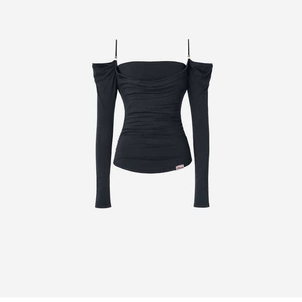 뉴얼린 이브 드레이핑 오프숄더 블랙 구해요!!