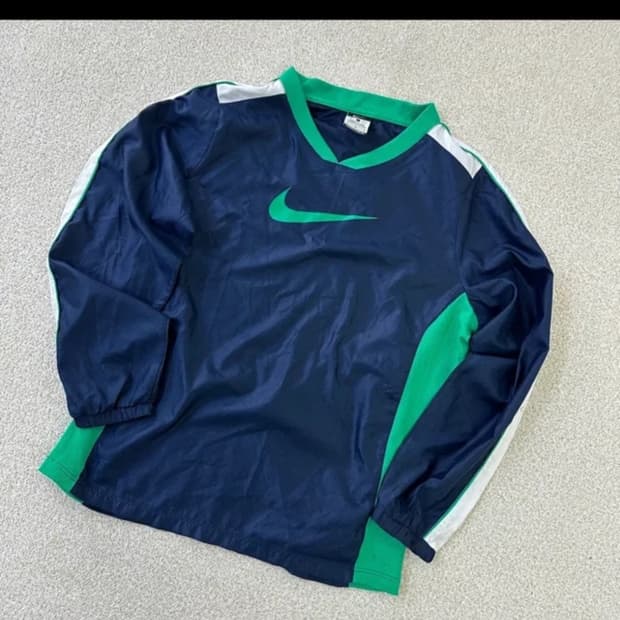 나이키 빈티지 풀오버 L 네이비/그린