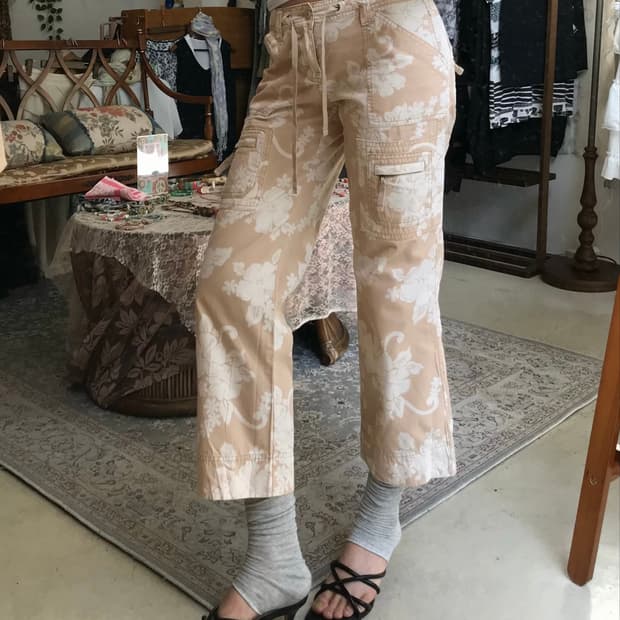 올드 네이비 하와이안 카고 7부 카프리 팬츠
