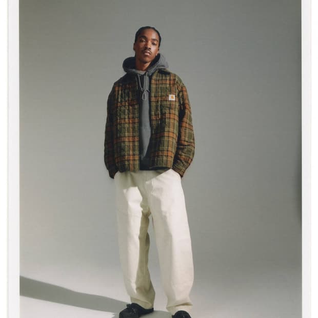 칼하트윕 흰색 더블 니 팬츠-carhartt wip 23fw