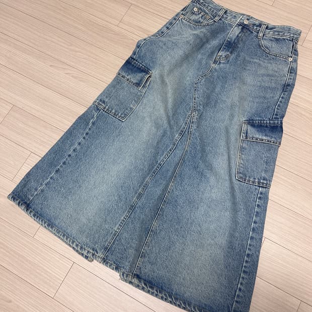 바온 카고 청롱스커트