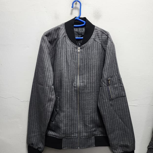 (새상품) 스트라이프 블루종 점퍼