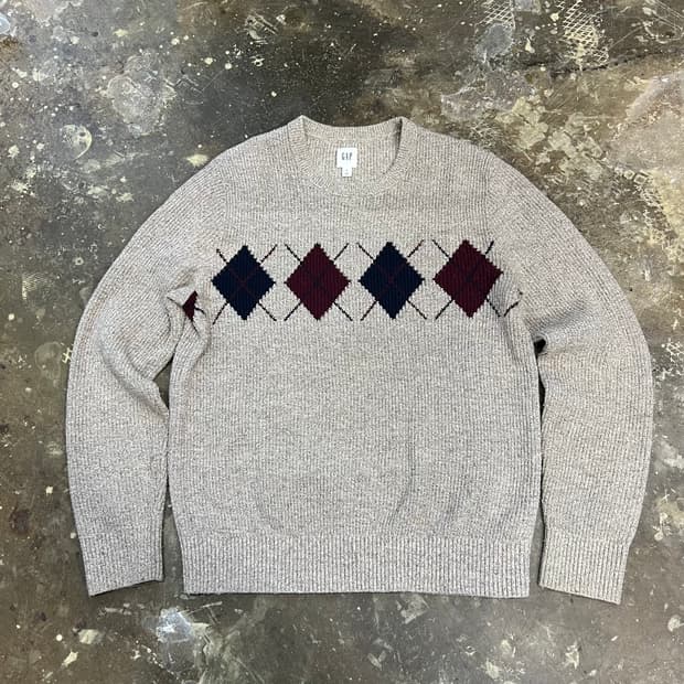 M) GAP 갭 아가일 체크 니트 스웨터