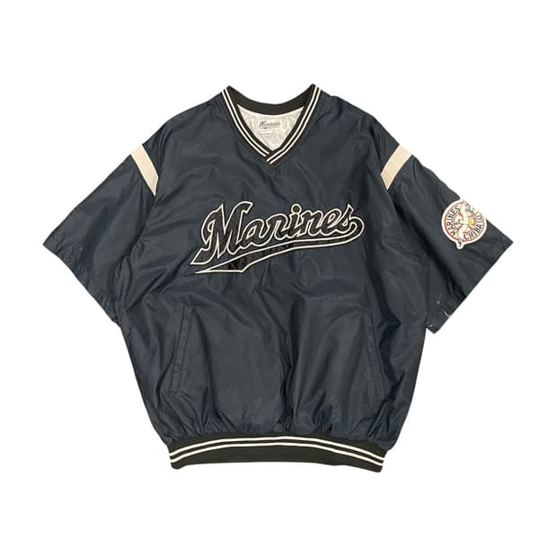 NPB Marines 올드스쿨 로고 자수 반팔 웜업