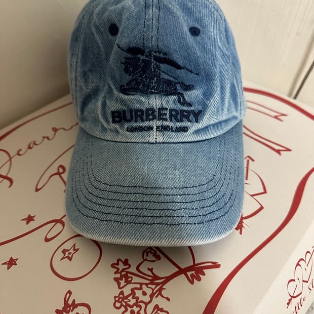Supreme x Burberry Denim 6-Panel Cap 워시드