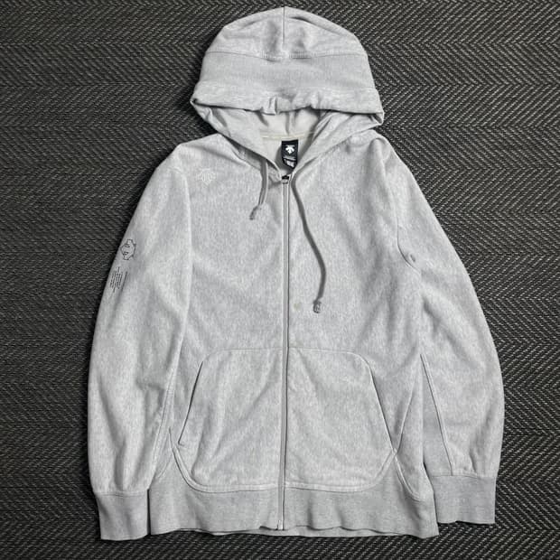 데상트 자수로고 그레이 후드집업o 4444