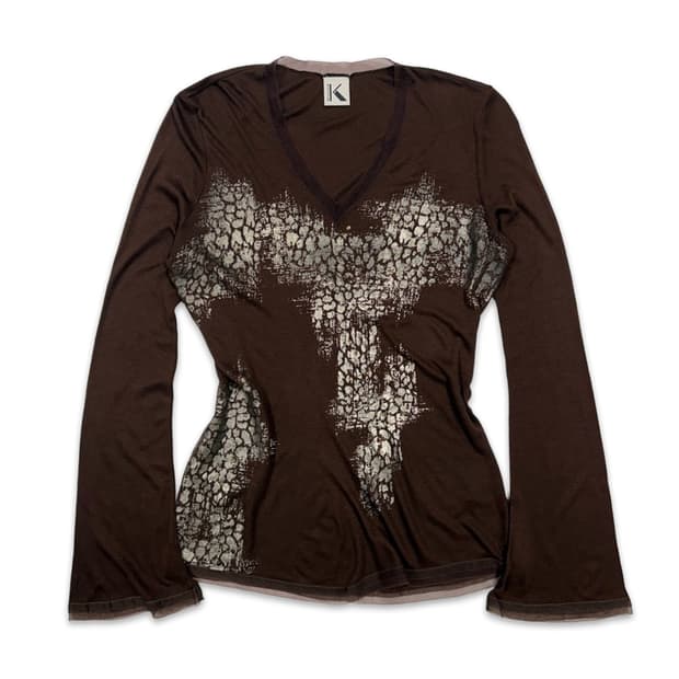 빈티지 EVEX by KRIZIA 브라운 긴팔티