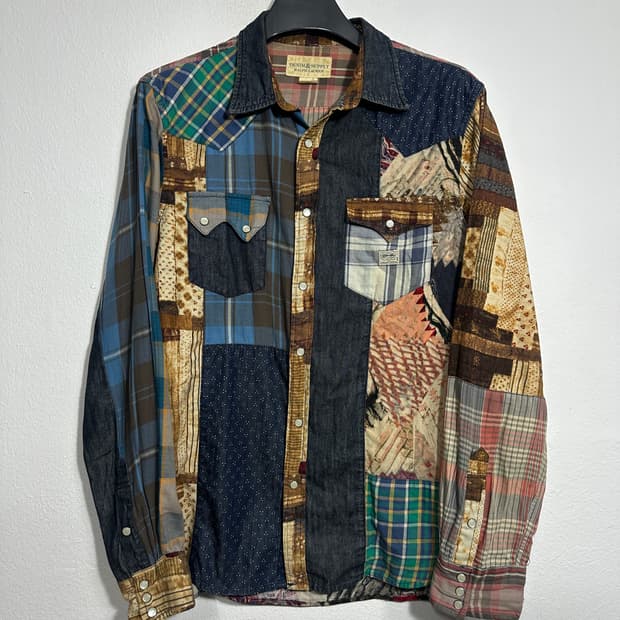랄프로렌 데님앤서플라이 패치워크 셔츠 L