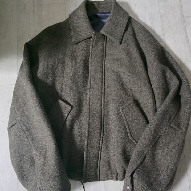 포커페이스 해리스 트위드 오버사이즈 블루종 46