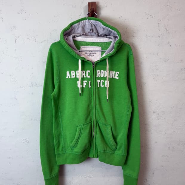 아베크롬비 로고 그린 후드집업