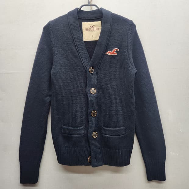 홀리스터 로고 네이비 니트 가디건 L(M) 남여공용