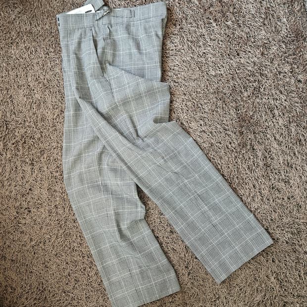 막스마라(MaxMara) 글렌 체크 트윌 슬렉스 팬츠
