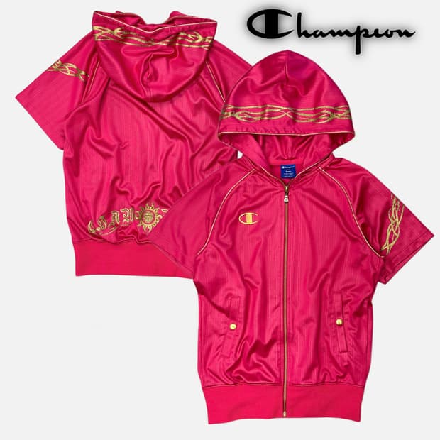 pink logo trival hood jersey