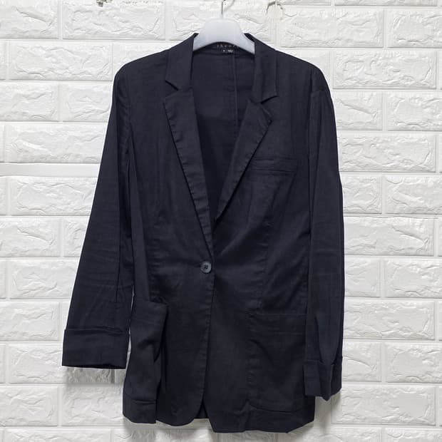 띠어리 블랙 린넨 블레이저 자켓 S