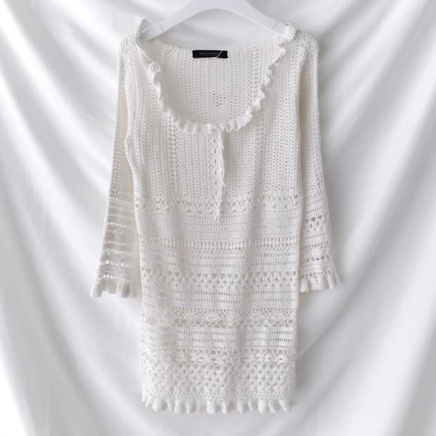 novespazio) crochet frill long knit