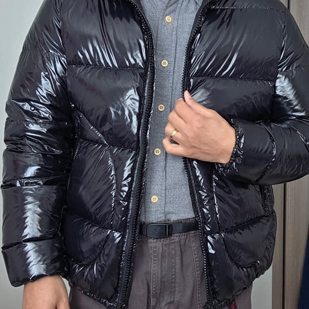 에르노(HERNO)글로스 보머 구스다운 패딩 블랙 (105)자켓