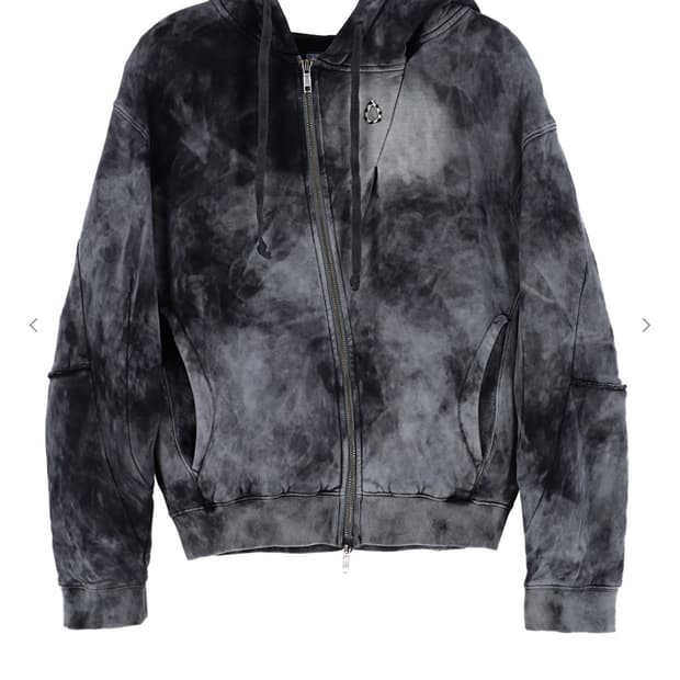 ASYMMETRY ZIP HOODIE GREY