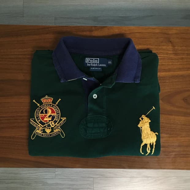 폴로 빅포니 긴팔 럭비티 그린