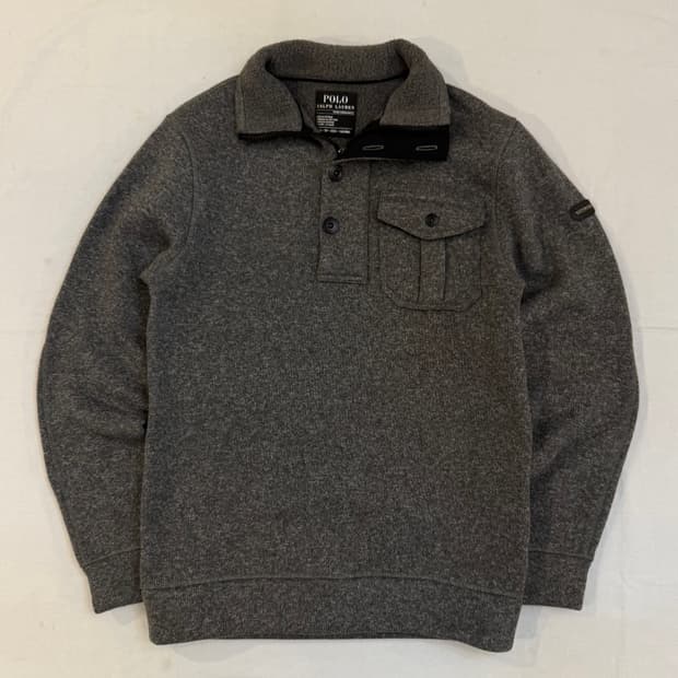 폴로 랄프로렌 신칠라 반집업 플리스 그레이