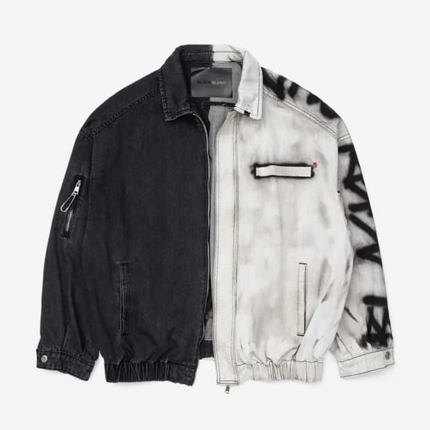 블랙블론드 비비디 디비전 엠티 로고 집업 데님 자켓 (블랙)