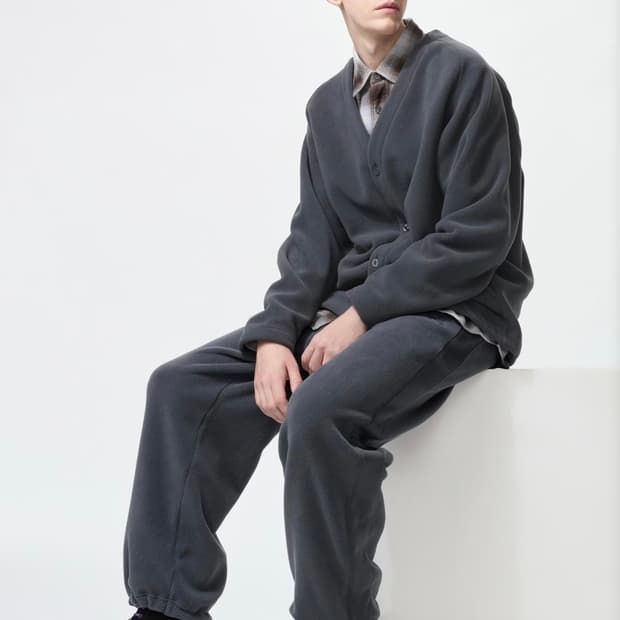 유니클로 니들스 콜라보 후리스오버사이즈 가디건 (다크 그레이)