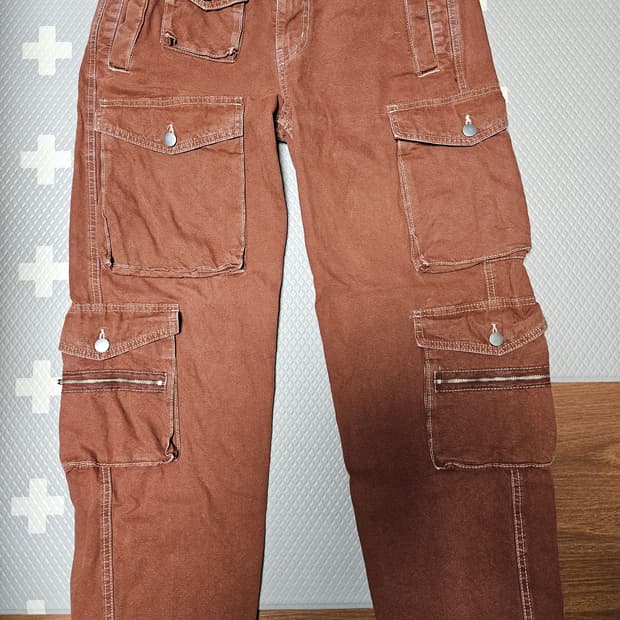 자라 브라운 포켓 카고 바지