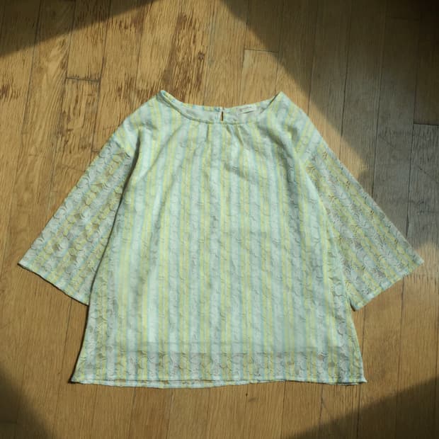 summer textured stripe blouse